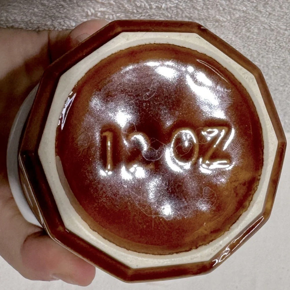 Vintage MCM Apricot 12oz Ceramic Canister Jar  Container - Picture 6 of 12